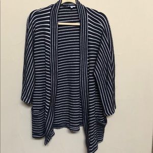 Splendid navy and white striped open cardigan